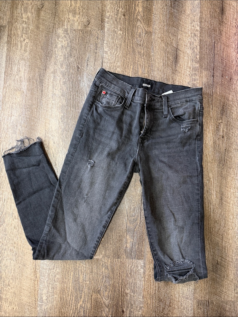 Hudson Jeans Black Women's Skinny Distressed Crop